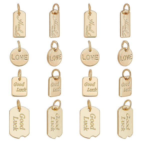 20 шт 4 стили латунные подвески, долговечный, с прыжковых колец