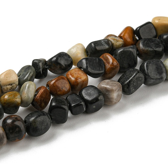 Pierre naturelle picasso / brins de perles de jaspe picasso, pierre tombée, nuggets