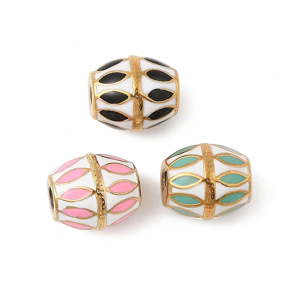 304 из нержавеющей стали эмаль бисер, баррель, реальный 18 k позолоченный, вакуумное покрытие pvd