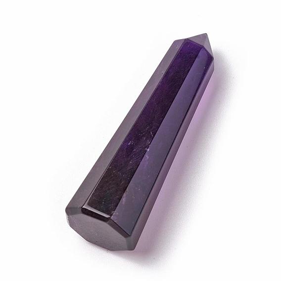 Natural Amethyst Pointed Beads, Healing Stones, Reiki Energy Balancing Meditation Therapy Wand, No Hole/Undrilled, Bullet