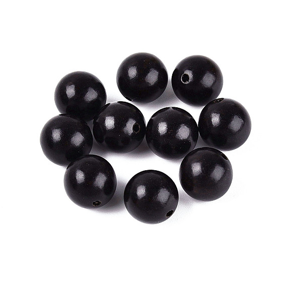 Undyed Natural Wood Beads, Round
