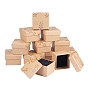 Kraft Jewelry Boxes, for Ring, Square, Flower Pattern