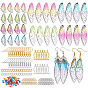 DIY Earring Making Kits, including Butterfly Wing Resin & Alloy Pendant, Iron Earring Hooks, Brass Jump Rings and Glass Cabochon
