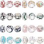 Nbeads 80Pcs 8 Colors Handmade Polymer Clay Rhinestone European Beads, Large Hole Beads, with Brass Silver Color Core, Rondelle