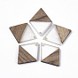 Transparent Resin & Walnut Wood Pendants, Rhombus
