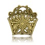 Tibetan Style Filigree Tube Bails, Loop Bails, Scarf Bail Beads, Tube with Flower Pattern, 33x32x17mm, Hole: 4x7mm, Inner Diameter: 15x17mm