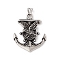 304 Edelstahl Anhänger, Bootsanker mit Adler