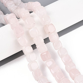 Природного розового кварца нитей бисера, кубические