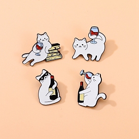 Cat Shape Enamel Pins, Alloy Brooch for Backpack Clothes