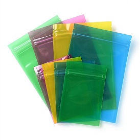 Sac en plastique transparent à fermeture éclair, sacs de rangement, sac auto-scellant, joint haut, rectangle