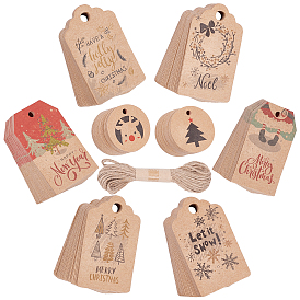 Gorgecraft Paper Gift Tags, Hange Tags, For Arts and Crafts, For Christmas, with Pattern