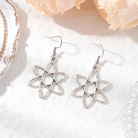 Атомная структура 304 серьги-подвески из нержавеющей стали, со сплавом