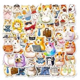 50Pcs Cute Hamster Graffiti PVC Adhesive Waterproof Stickers Self-Adhesive Stickers, for  Phone Shell, Tablet, DIY Photo Album Diary Scrapbook Decoration