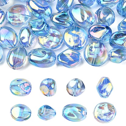 40 шт. 8 стили гальванизированные прозрачные акриловые бусины, разнообразные