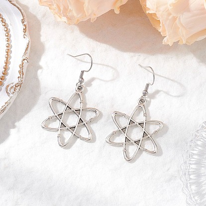 Атомная структура 304 серьги-подвески из нержавеющей стали, со сплавом