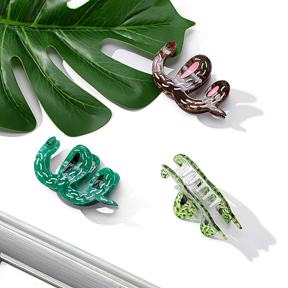 Заколки для волос в форме когтей из ацетата целлюлозы, аксессуары для волос для женщин и девочек, змея