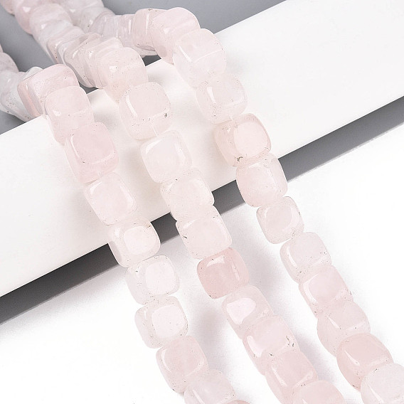 Природного розового кварца нитей бисера, кубические