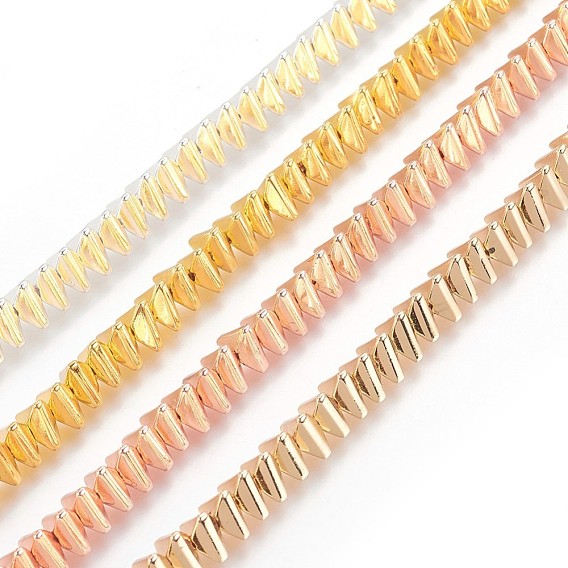 Electroplated Non-magnetic Synthetic Hematite Beads Strands, Long-Lasting Plated
, Triangle