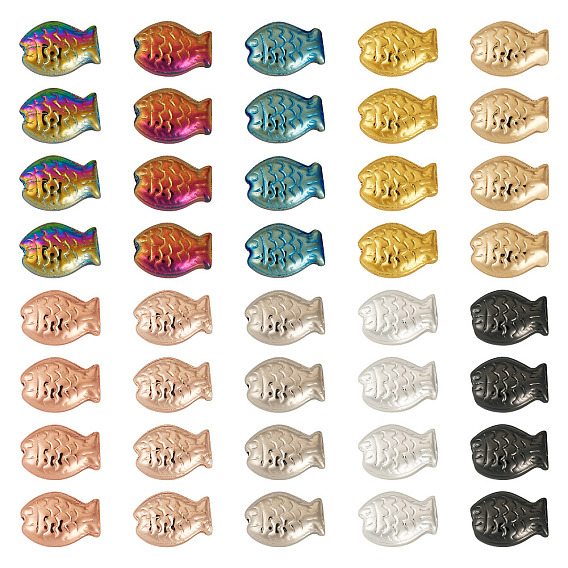 100 шт. 10 стили гальванических стеклянных бусин, рыба, полное покрытие