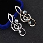 Alloy Crystal Rhinestone Brooch, Music Note