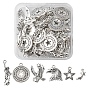 48Pcs 6 Styles Tibetan Style Alloy Pendants, Star & Eagle/Hawk & Statue of Liberty: