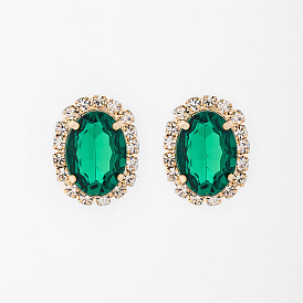 Vintage Crystal Stud Earrings - Retro Fashion, Water Diamond Earrings, Ear Jewelry E010.