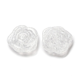 Transparent Crackle Acrylic Beads, Rose
