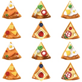 30 Stück 6 Stile opake Harz-Pizza-Cabochons