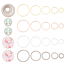 200шт 20 латунные соединительные кольца, круглые кольца, открытая задняя панель