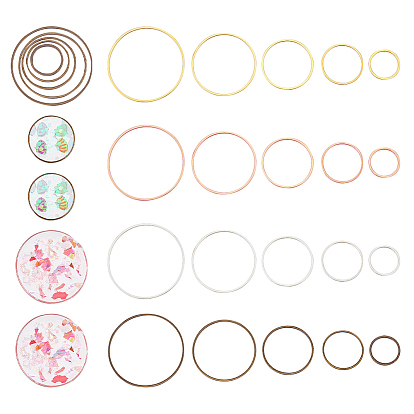 200шт 20 латунные соединительные кольца, круглые кольца, открытая задняя панель