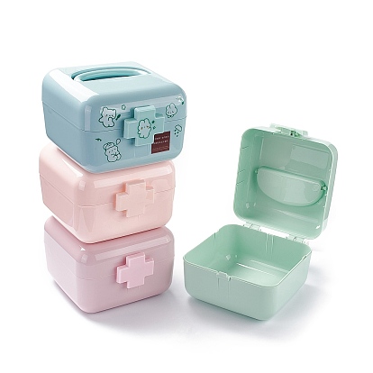 PP Plastic Multipurpose Portable Storage Box, for Sewing Box, Tool Box, First Aid Kit, Craft Supplies Organizer Case, with Latching Lid & Handle, Rectangle