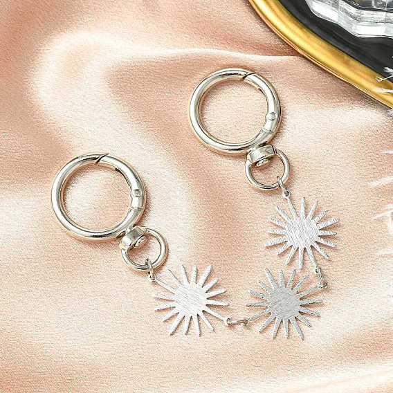 Латунные тройные цепи-удлинители для сумок-солнце, с поворотными застежками из цинкового сплава, аксессуары для замены сумок