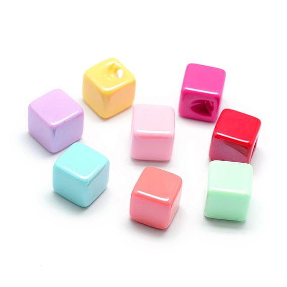Pearlized Style Acrylic Pendants, Cube