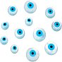 12Pcs 3 Style Shell Cabochons, with Synthetic Turquoise, Flat Round with Evil Eye