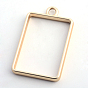 Matte Style Rack Plating Alloy Rectangle Open Back Bezel Pendants, For DIY UV Resin, Epoxy Resin, Pressed Flower Jewelry, Cadmium Free & Nickel Free & Lead Free, 33.5x21x3.5mm, Hole: 3mm