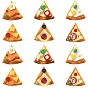 30 pièces 6 styles cabochons pizza en résine opaque