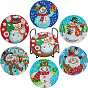 DIY Christmas Theme Diamond Painting Coaster Kits, Including Acrylic Cup Mat, Cork Mat, Iron Coaster Stand, Resin Rhinestones Bag, Diamond Sticky Pen, Tray Plate and Glue Clay