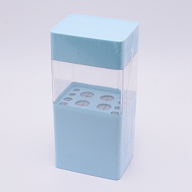 ABS avec récipient de stockage de brosse cosmétique en plastique, rectangle