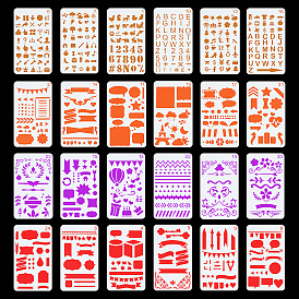 24шт. буквы, цифры, диалоговое окно, пластиковые трафареты для рисования, для поделки записки, прямоугольные