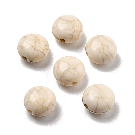 Хрустящие непрозрачные акриловые бусины, имитация бирюзовый, плоско-круглые