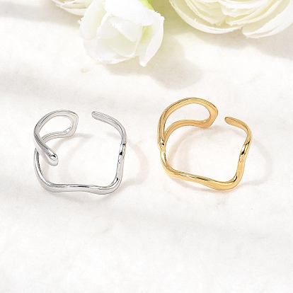 304 открытые манжеты из нержавеющей стали для женщин, ионное покрытие (ip), самородки