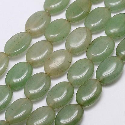 Perles aventurine naturelle brins, ovale