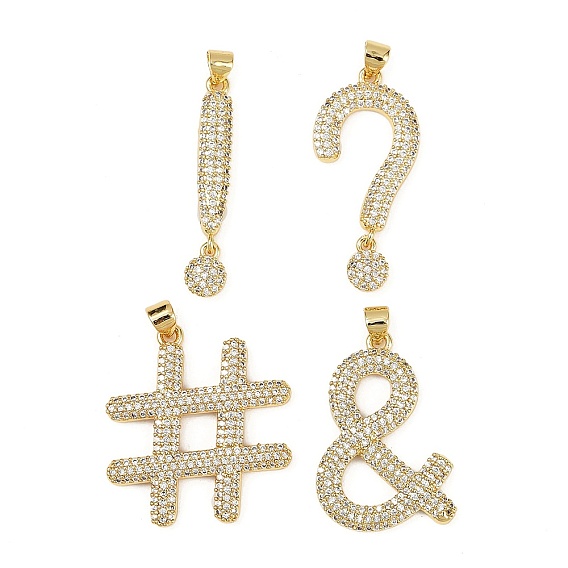 Латунные микро проложить кубического циркония подвески, символ, без кадмия и без свинца, стойки покрытие, долговечный, реальный 18 k позолоченный