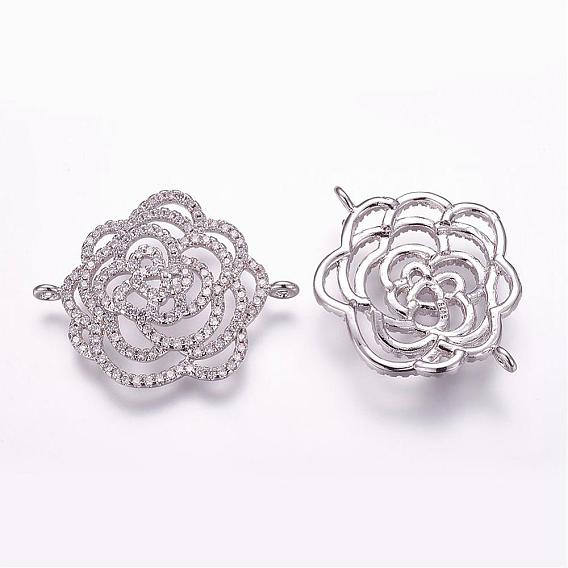 Messing Mikro ebnen Zirkonia Links, Blume