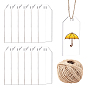 Transparent Acrylic Big Pendants, Polygon, with Jute Twine