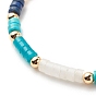 Ensemble collier et bracelet en perles de disque de pierres précieuses naturelles et synthétiques mélangées, 7 ensemble de bijoux chakra pour femmes
