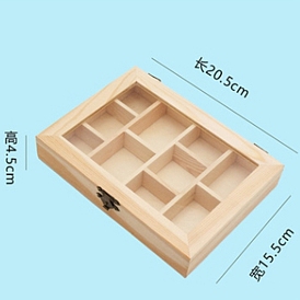 Wooden Storage Box, with Iron Clasp, Rectangle