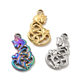Ion Plating(IP) 201 Stainless Steel Pendants, Fox Charms
