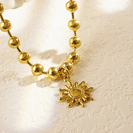 Стильные ретро-ожерелья с подвеской в виде солнца из нержавеющей стали для женщин на каждый день