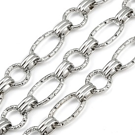 304 овальные звенья из текстурированной нержавеющей стали с плоскими круглыми звеньями, несварные, с катушкой